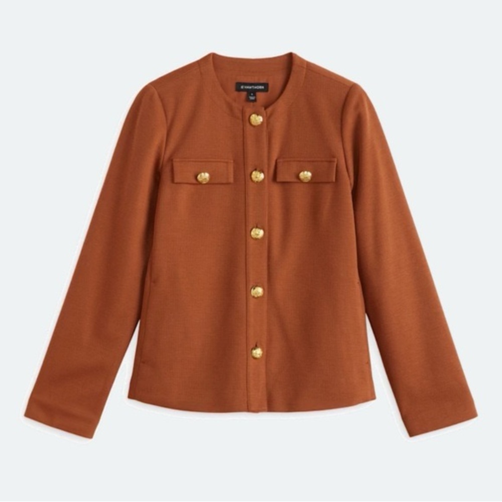 NWOT 41 Hawthorn Rust Boucle Structured Knit Blazer- Size S